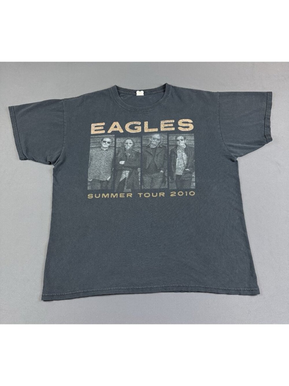 Rare Vintage Y2K Eagles Band Tee Black Sun Fade Tour Concert Promo Art Rock Pop